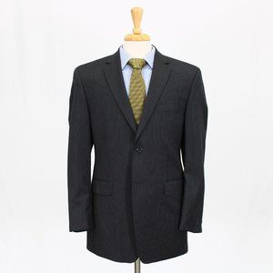 Joseph Abboud 40R Gray Striped 2-Button Sport Coat Blazer Jacket B738